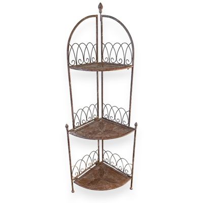 Etagère d'angle fer vintage 29x29x117cm