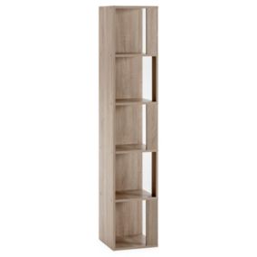 Etagère d'angle Fiyi 5 trous couleur chêne