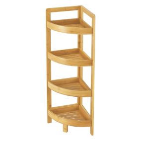 Etagère d'angle Lestijaervi 4 niveaux pour salle de bain ou cuisine 80 x 23 x 23 cm en.casa