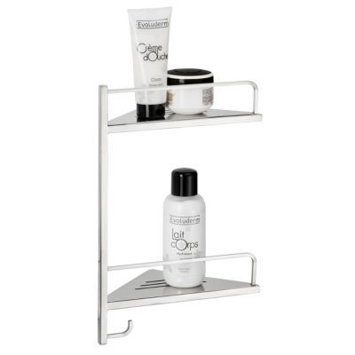etagere de douche double d angle en inox palatino castorama