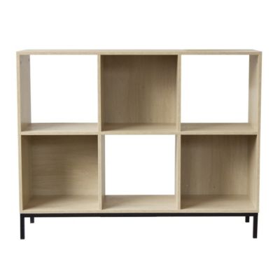 Etagère de rangement 6 cases avec pieds métal