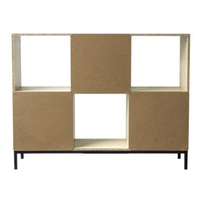 Etagère de rangement 6 cases avec pieds métal