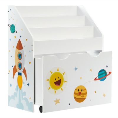 Bibliothèque Enfant Relaxdays 5 Compartiments - 80x70x30 Cm, Blanc, MDF