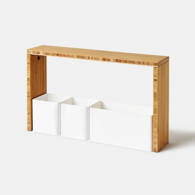 etagere et boite de rangement goodhome budu bambou castorama