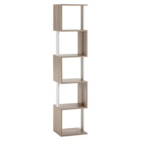 Etagère Maldivas 5 trous couleur Chêne/Blanc