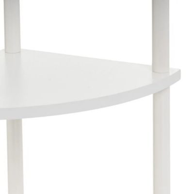 Etagère meuble d'angle à 3 niveaux coloris blanc - Longueur 30 x Largeur 30 x Hauteur 76 cm