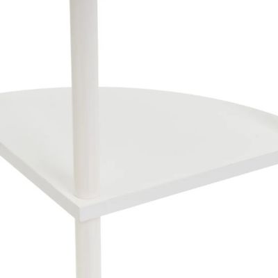 Etagère meuble d'angle à 3 niveaux coloris blanc - Longueur 30 x Largeur 30 x Hauteur 76 cm
