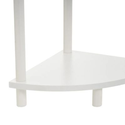 Etagère meuble d'angle à 3 niveaux coloris blanc - Longueur 30 x Largeur 30 x Hauteur 76 cm