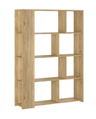 Etagère, meuble étagère coloris chêne Mauvella - Longueur 129 x profondeur 32,8 x hauteur  175,6 cm