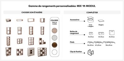 Etagère Mix 'N Modul 2 cases naturel - Beige- 5five