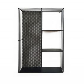 Etagère murale 4 tablettes en métal noir 60 x 40 cm - LINE