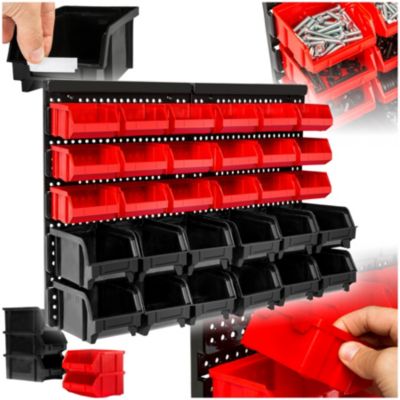Étagère Murale 3 Niveaux En Métal - Support De Rangement Pour Outils (noir)