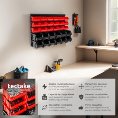 Étagère Murale 3 Niveaux En Métal - Support De Rangement Pour Outils (noir)