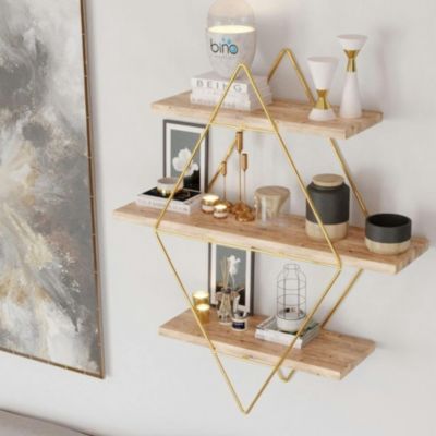 Etagère murale décorative 3 niveaux, forme losange AVIALA
