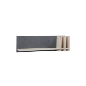 Etagère murale MALMO 100 cm coloris chêne clair et gris béton