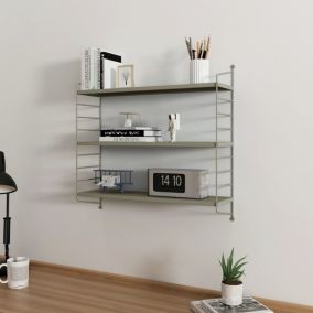 Etagère murale Strängnäs à 3 niveaux modulables 50 x 60 x 15 cm camel mat en.casa