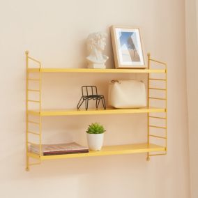 Etagère murale Strängnäs à 3 niveaux modulables 50 x 60 x 15 cm jaune mat en.casa