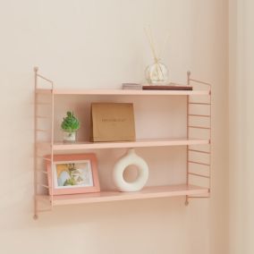Etagère murale Strängnäs à 3 niveaux modulables 50 x 60 x 15 cm rose mat en.casa