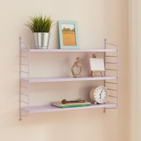 Etagère murale Strängnäs à 3 niveaux modulables 50 x 60 x 15 cm violet mat en.casa