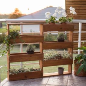 Etagère à plantes murale en bois 6 bacs