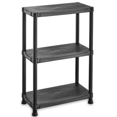 Etagère résine Noire 3 tablettes L61xP31xH95 cm Charge 30kg par étage ITOOLS