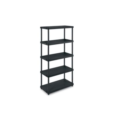 Etagère résine noire 5 tablettes L61xP31xH172 cm Charge 30kg par tablette ITOOLS