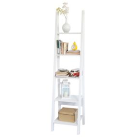 Etagère style échelle Bibliothèque, 5 étages, FRG101-W, SoBuy