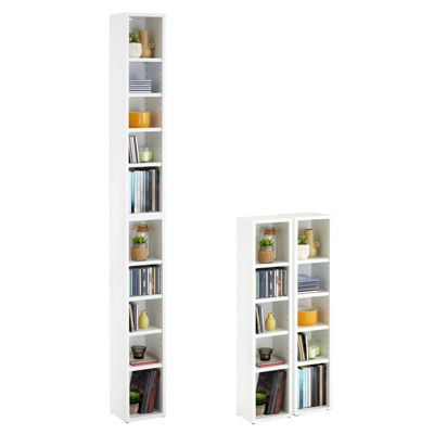 Etagères modulables MUSIQUE pour CD et DVD, en mélaminé blanc mat