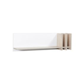 Etagères murales MALMO 100 cm coloris dab sonoma et blanc