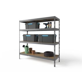 Étagère 4 plateaux H.180 cm x L.185 cm métal et bois
