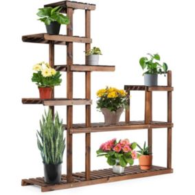 Etagere a Fleurs en Bois de 7 Niveaux Support de Plantes MultifonctionnelTerrasse 120 x 25 x 120 CM