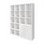 Étagère bibliothèque avec tiroirs et porte blanche brillante GoodHome Atomia H. 187,5 x L. 150 x P. 37 cm