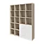 Étagère bibliothèque avec tiroirs et porte effet chêne et blanc brillant GoodHome Atomia H. 187,5 x L. 150 x P. 37 cm