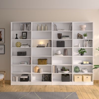 Etagère bibliothèque blanche GoodHome Pecan H. 220 x l. 73,8 x P. 29,4 cm