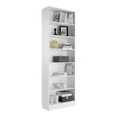Etagère bibliothèque blanche GoodHome Pecan H. 220 x l. 73,8 x P. 29,4 cm