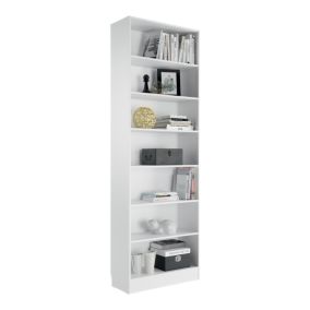 Etagère bibliothèque blanche GoodHome Pecan H. 220 x l. 73,8 x P. 29,4 cm