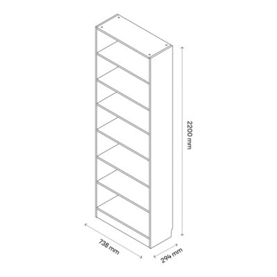 Etagère bibliothèque effet chêne GoodHome Pecan H. 220 x l. 73,8 x P. 29,4 cm