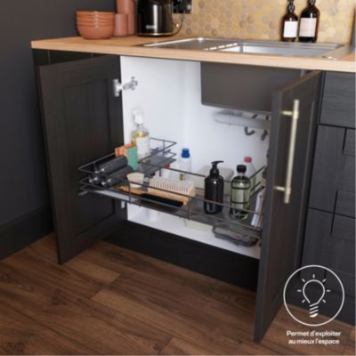 Etagère coulissante pour meuble sous évier GoodHome Pebre 100 cm