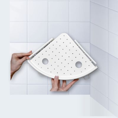 Étagère d'angle Best Of TV Snap Up coloris blanc capacité de charge maxi 4,5 kg l.25 x P.24 x H.4,5 cm