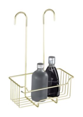 Etagère de douche à suspendre en acier inoxydable doré, l.25 x H.36 x P.14 cm, Wenko Milo
