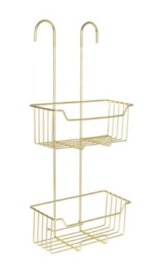 Etagère de douche à suspendre en acier inoxydable doré, l.25 x H.55 x P.14 cm, Wenko Milo