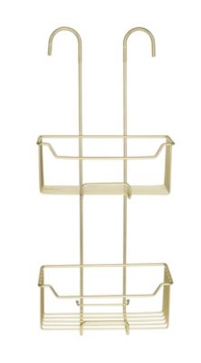 Etagère de douche à suspendre en acier inoxydable doré, l.25 x H.55 x P.14 cm, Wenko Milo
