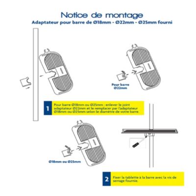 Étagère de douche chromée universelle avec support de douchette