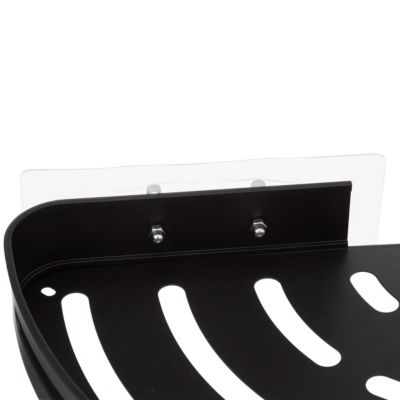 Étagère de douche fixations adhésives 1 niveau en aluminium noir l.23,5 x H.4 x P.29,2 cm, 5Five Simply Smart Blackalu