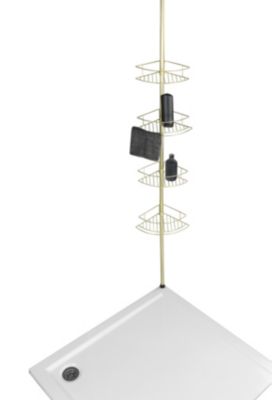 Etagère de douche télescopique 4 compartiments H.230 cm, doré, Wenko