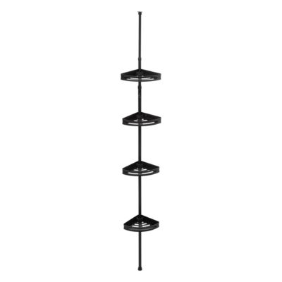 Étagère de douche téléscopique 4 niveaux en aluminium noir H.240 cm, 5Five Simply Smart Blackalu
