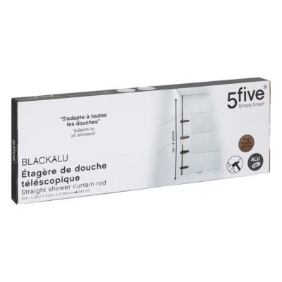 Étagère de douche téléscopique 4 niveaux en aluminium noir H.240 cm, 5Five Simply Smart Blackalu