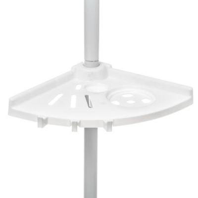 Étagère de douche téléscopique 4 niveaux en plastique blanc H.240 cm, 5Five Simply Smart