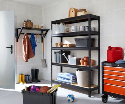 Homdox Étagère Robuste à 5 Niveaux En Fil D'acier Sur Roulettes Pour Garage, Cuisine, Salon, 58,9 X 35,1 X 183 Cm (L X L X H