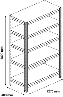 Étagère de garage en acier thermo-laqué H.180 x L.127,6 x P.40 cm GoodHome Rand